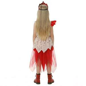 Blood Queen Halloween Costume for Children 8-13 Years Cosplay Performance Dress with Crown and Makeup Polyester <b>Spring</b> 2026 - Product Image 4
