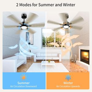 พัดลมเพดาน LED สำหรับเพดานต่ำ3,4 52นิ้วใบพัด5ใบพัดพัดลมเพดาน LED พร้อมรีโมทคอนโทรล - Product Image 5