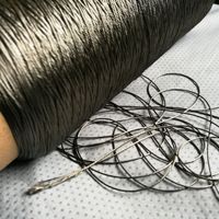 Pure Metal Yarn Metallized Thread Thermal Resistant Good Conductivity 100% Stainless Steel Spun Yarn 11S/2 for Weaving