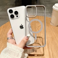 Étui magnétique en PC mat pour iPhone 16 Pro Max, coque de protection deux-en-un avec design fin, antichoc et transparent