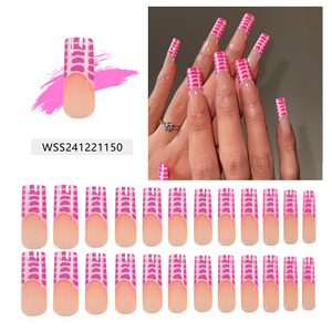 Nailway caja <span class=keywords><strong>de</strong></span> embalaje personalizada <span class=keywords><strong>de</strong></span> alta calidad 24 piezas ABS ataúd largo cuadrado falso calidad acrílico Prensa en <span class=keywords><strong>uñas</strong></span> al por mayor - Product Image 6