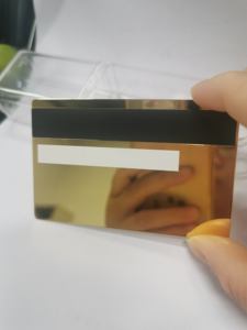 Kreditkarte 4442 24K Gold Spiegel Metallkarte Silber Gold Schwarz Metallkarte mit Hico Magnetstreifen und Unterschriftsfeld - Product Image 3