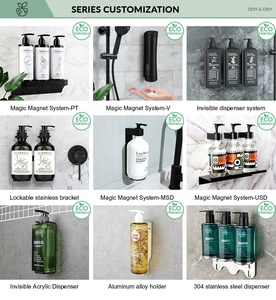 Distributeur de <span class=keywords><strong>savon</strong></span> mural à clé magnétique de remplacement en 3 secondes pour douche, bain, 360ml - Product Image 6