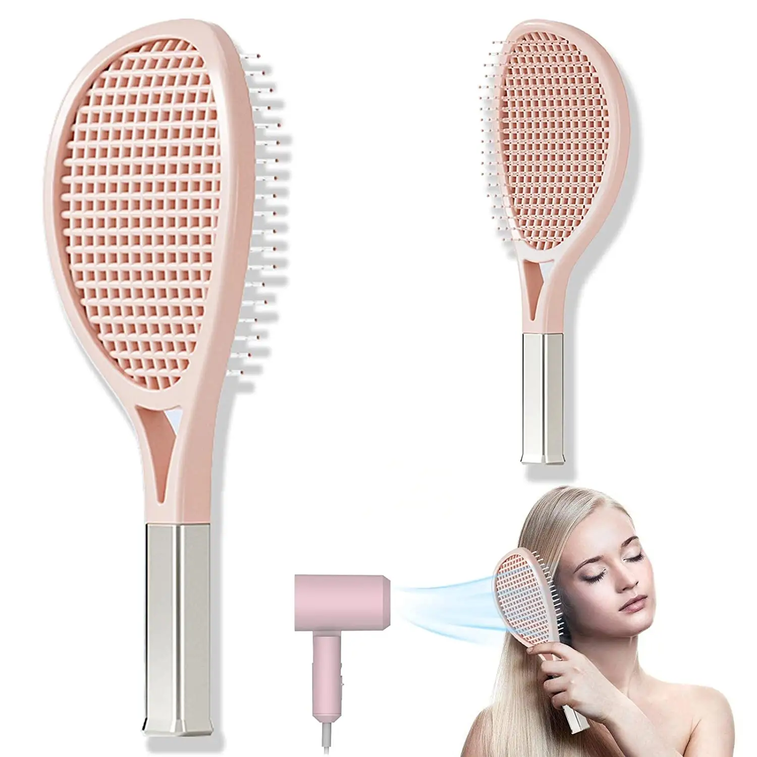 Einzigartiges Design Pink Nass/Trocken Verwenden Sie Curved Comb Curly Anti statisches Entwirren Easy Clean Haar bürste für das Volumizing Instant Styling