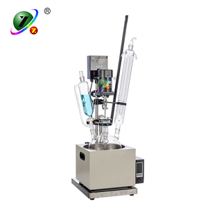 Réacteur en verre de laboratoire de 5 L avec écran numérique, contrôleur de commande automatique, supports en acier inoxydable, conception monocouche en verre GG-17 - Product Image 3