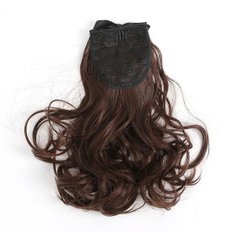 Set di 2 pezzi di extension per capelli a fascio di coda di cavallo con nastro ondulato indossabile - Product Image 1