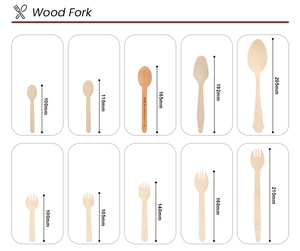 Set alat makan lucu sendok garpu kayu Mini mudah terurai Food Grade termasuk garpu untuk pesta mewah - Product Image 4