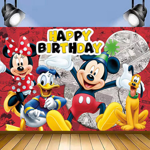 Fondo Personalizado de <span class=keywords><strong>Mickey</strong></span> Mouse o Minnie Mouse con Lazo Brillante para Baby Shower, Fiesta de Cumpleaños de Niñas, Fondo para Fotos, Accesorios para Estudio - Product Image 5