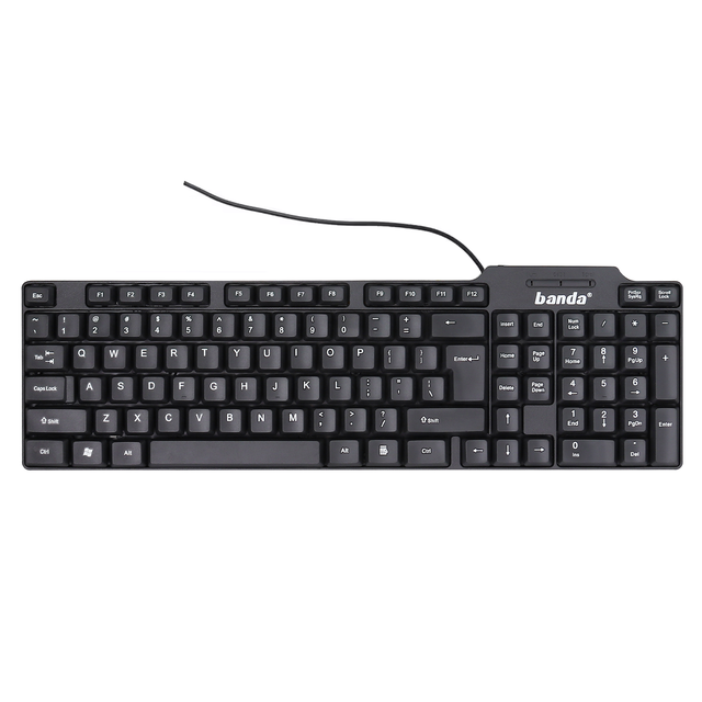 Hot Selling Office Wired Keyboard 104 Keys Computer USB Interface Single Keyboard English Arabic Language