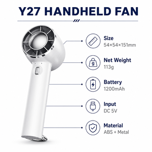 Ventilador de Enfriamiento con Hielo BLDC, Mini Ventilador Portátil de Mano con Compresa Fría y Gancho, Venta al Por Mayor Directa de Fábrica OEM - Product Image 3