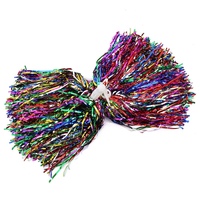 Pompons de cheerleading en vrac, pompons métalliques avec poignée pour la journée sportive scolaire, les matchs de football, les spectacles de danse, les cadeaux de fête