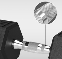 Haltères hexagonaux en caoutchouc pour entraînement musculaire et musculation 2,5 kg-30 kg