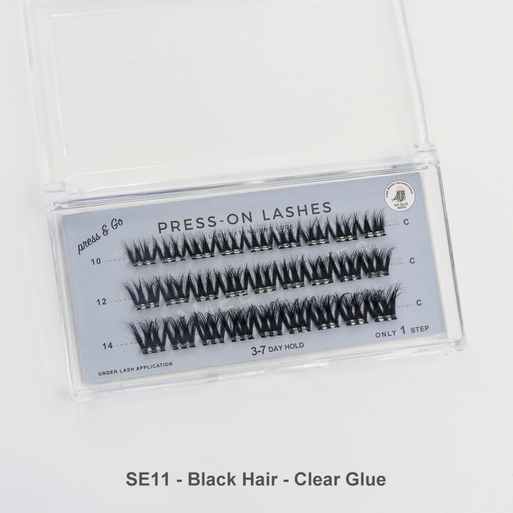 3 Lignes - SE 11 - Cheveux Noirs - Colle Transparente