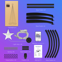 JIUAN 2,1 m Lumière d'arbre LED intelligente WS2815B IP65, design tour conique, RVBIC à changement de couleur pour décorations de Noël et de fêtes CE