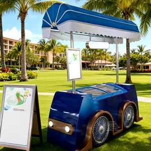 Carrito de Helados Móvil, Kiosco de Helados con Congelador, Carro de Comida Móvil, Furgoneta Expendedora, Bicicleta para Venta de Helados Congelados - Product Image 1