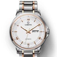 Montre automatique pour homme avec mouvement Seiko, aiguille de date, résistance à l'eau 5BAR, boîtier en acier inoxydable 316L, verre saphir, 41,5 mm
