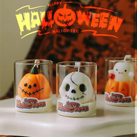 Coffret cadeau de bougies parfumées artisanales fantôme et citrouille pour décoration d'Halloween effrayante