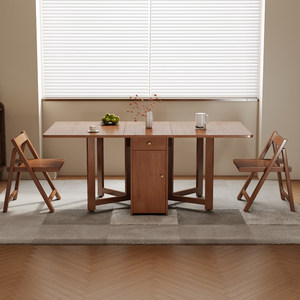 NKAHS Modern Solid Wood Extendable Dining <b>Table</b> Set with Cross Back <b>Chairs</b> Scandinavian Style Home Furniture 4 Piece - Product Image 4