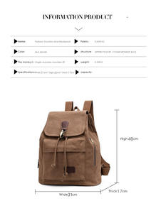 Mochila de Lona Vintage Personalizada, Mochila Casual, Mochila Escolar de Algodón - Product Image 4