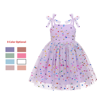 Robe de princesse à pois colorés personnalisable pour filles, robe de fête pour bébé, mode, été 2025