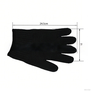 ถุงมือกันบาดแบบถัก สีดำ ระดับการป้องกัน 5 สำหรับงานรักษาความปลอดภัย - Product Image 3