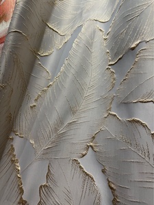 Lussuoso di alta qualità <span class=keywords><strong>oro</strong></span> <span class=keywords><strong>Beige</strong></span> foglia tenda Jacquard 3D pianta modello oscurante <span class=keywords><strong>tende</strong></span> della finestra - Product Image 5