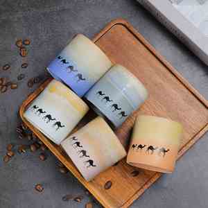 Hot Sale Middle East Arabic Ceramic Coffee <b>Cups</b> 130ml Gradient Glazed Porcelain Tea <b>Cup</b> Handmade <b>Espresso</b> Coffee Mug - Product Image 1