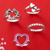 Bague en argent sterling S925 James Avery en forme de cœur, plaquée argent, émail, fleur en forme de cœur, pour femme, pour la Saint-Valentin