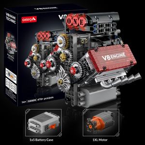 Kits de blocs de construction mécaniques pour <span class=keywords><strong>moteur</strong></span> <span class=keywords><strong>V8</strong></span>, modèle de <span class=keywords><strong>moteur</strong></span> de voiture multicylindre, ornement fonctionnel, jouet d'assemblage pour garçon G8909 - Product Image 1