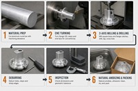 Support de fixation d'axe à bride en aluminium 6061 pour tournage CNC et fraisage 3 axes, adaptateur de précision personnalisé