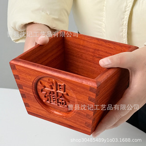 Solid Wood Rice Storage Box Square Stackable Wedding Decoration Fruit Snack <b>Container</b> Cao County Craft - Product Image 4