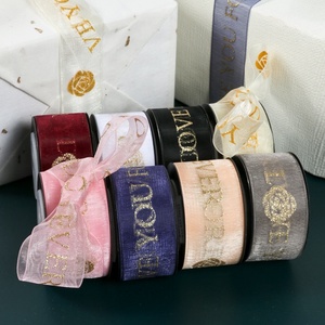 Ribest โพลีเอสเตอร์แฟลช<span class=keywords><strong>ผง</strong></span>ชีฟองริบบิ้นรักคุณตลอดไปซาตินพิมพ์ของขวัญ1นิ้ว25มิลลิเมตรดอกไม้เครื่องประดับ - Product Image 5