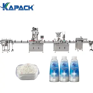 KAPACK 2023 Popular Automatic Detergent Washing Powder Filling Machine Plastic Bottles Production Line