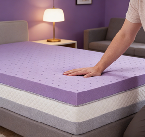 Surmatelas en <span class=keywords><strong>mousse</strong></span> à mémoire de forme en gel de 2 pouces, taille double, personnalisé, respirant et ventilé, pour soulager la pression sur le <span class=keywords><strong>matelas</strong></span> - Product Image 4