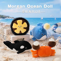 4 Styles Morgan Ocean Plush Toy Crab Killer Whale Anglerfish Sea Urchin Soft Marine Animal Stuffed Doll Custom OEM Kids Ocean
