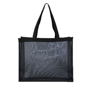 Bolsa de Mano Personalizada con Logotipo Impreso, Bolsa de Compras de Malla de Poliéster y Nailon para la Playa, Bolsa de Hombro Ecológica Plegable con Asa de Cuerda para la Playa - Product Image 1