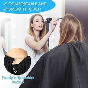 Tablier <span class=keywords><strong>de</strong></span> barbier imperméable en polyester pour adulte avec logo personnalisé, pour la coupe <span class=keywords><strong>de</strong></span> cheveux, beige, crème, gris, rouge, cape <span class=keywords><strong>de</strong></span> <span class=keywords><strong>salon</strong></span> - Product Image 2