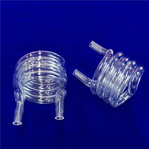 Tubo Espiral de Quartzo Transparente de Boca Dupla, Tubulação de Sílica - Product Image 1