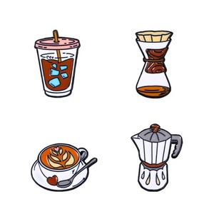 Pins et badges en émail (dur et souple) en métal, mignons, motifs thé au <span class=keywords><strong>lait</strong></span> et café, pour vêtements - Product Image 2