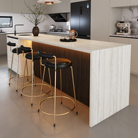 Comptoir de bar NEXGRAND en marbre artificiel antibactérien blanc pur, bois massif, minimalisme moderne, armoire à vin incrustée, évier haut de gamme