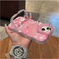 Peinture à l'huile fleur Invisible Double support vague bord TPU housse de téléphone portable pour Iphone X Xr Xs 11 12 13 14 15 16 Pro 17
