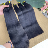 Extensions de Cheveux Humains Naturels Indiens Yaki Lisses, Double Trame, Non Transformés, Vierge, en Gros