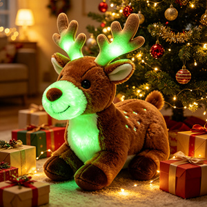 Peluche Écologique Lumineuse Sans Fluorescentes en Forme <span class=keywords><strong>d</strong></span>'Élan, Lavable en Machine, Douce pour la Peau, Idéale pour les Boutiques de Maternité et les Lots Cadeaux de Noël - Product Image 2