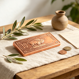 Barra de lingote de cobre Buffalo de 10 oz, rectangular, grabada en relieve, arte coleccionable, regalo empresarial - Product Image 6