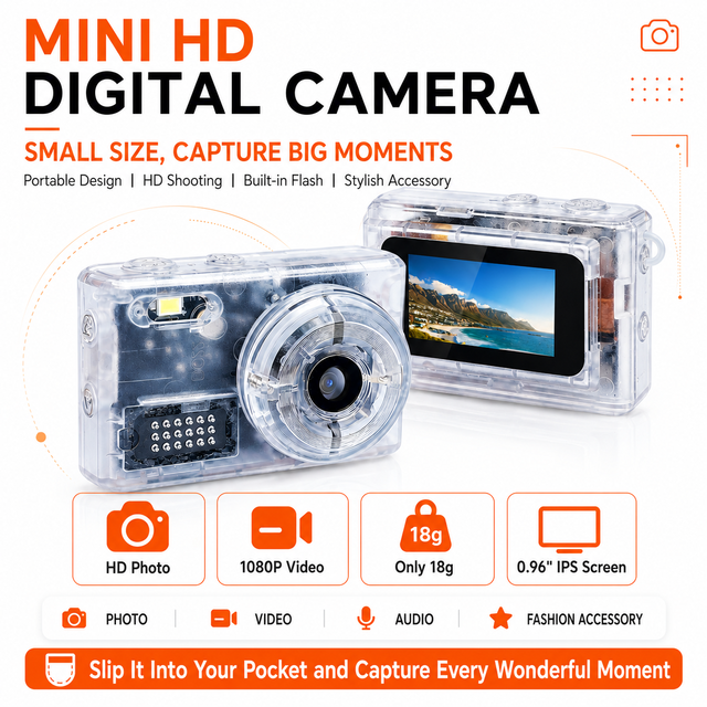 2026 Hottest Mini Digital Camera 1080p 2MP CMOS Sensor for Card Lithium Battery Kids & Pets Capture Portable Design