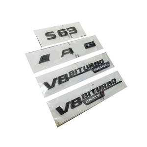 Autocollants de voiture avec logo OEM C63S E63S GLC63S GLE63S <span class=keywords><strong>A45</strong></span> C63 AMG <span class=keywords><strong>V8</strong></span> BITURBO 4 MATIC pour Benz Classe A C E, accessoires modifiés - Product Image 1