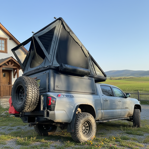 Couverture de benne de pick-up avec tente de toit intégrée, auvent en aluminium pour camion 4x4 tout-terrain, couverture de benne élégante avec tente - Product Image 1