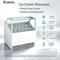 Vitrine Réfrigérée Commerciale 220V à Température Unique, Refroidissement par Air, pour Glaces, 200L