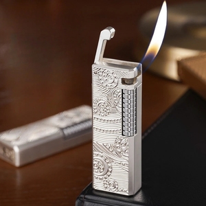 KY New Design <strong>Lighters</strong> Silver-plated Open Flame Side-slip Gas Refillable Zinc Alloy <strong>Funny</strong> <strong>Lighters</strong> Wholesale - Product Image 3