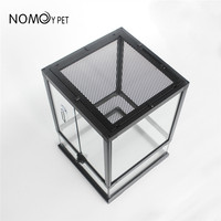 Terrarium pour reptiles, cage en verre pour caméléon, dragon barbu et gecko, avec ouverture frontale et design ventilé